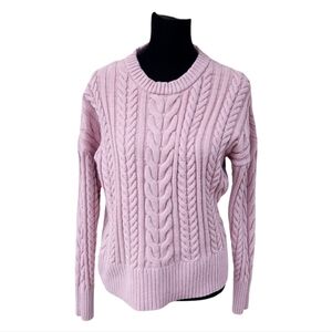 Philosophy Cable Knit Sweater Blush Pink Pullover Size Small